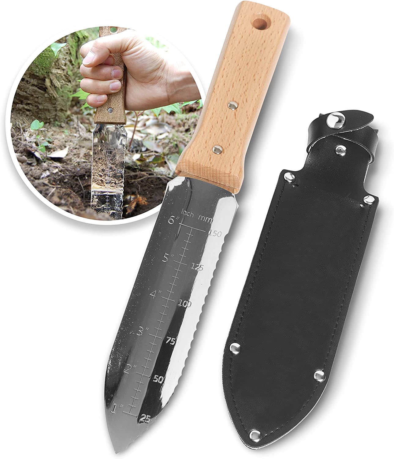 NISAKU NJP650 The Original HORI HORI Japanese Stainless Steel Weeding Knife
