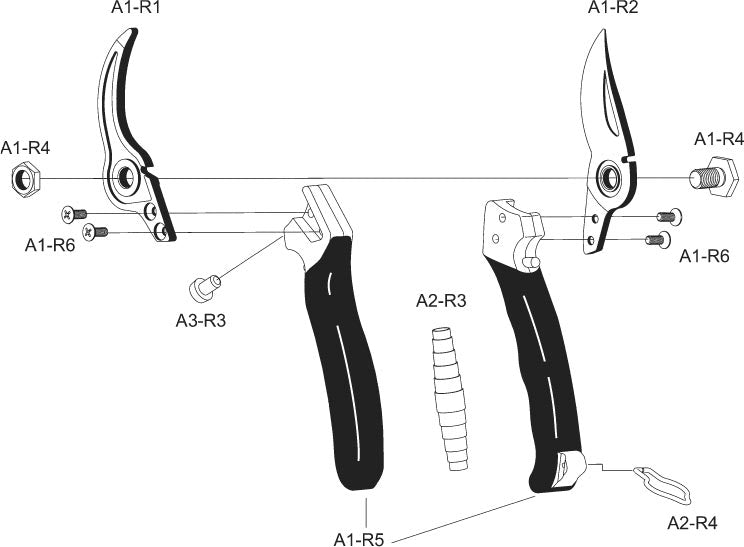 VESCO A1 Classic Bypass Pruning Shears (Size ML)