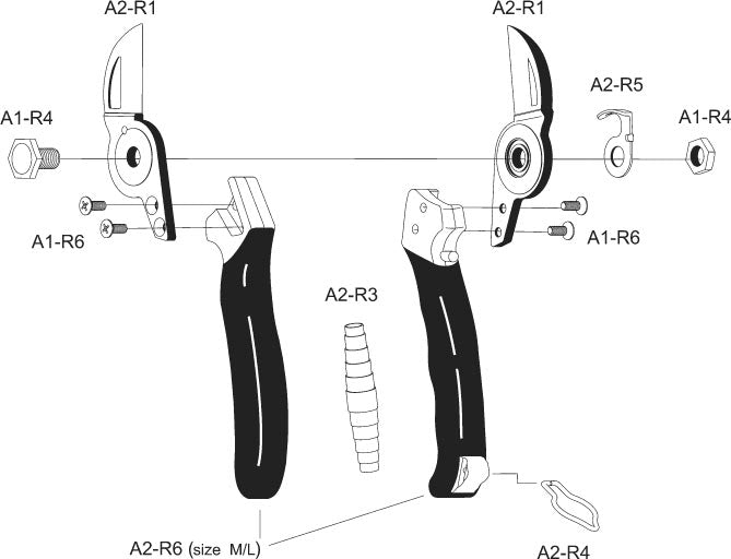 VESCO A2 Double Cut Pruning Shears (Size ML)