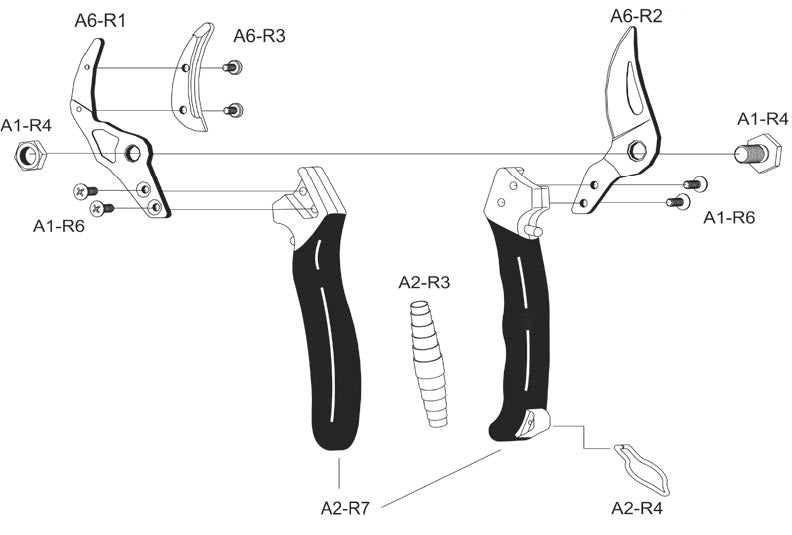 VESCO A6 Curved Anvil Pruning Shears (Size M/L)