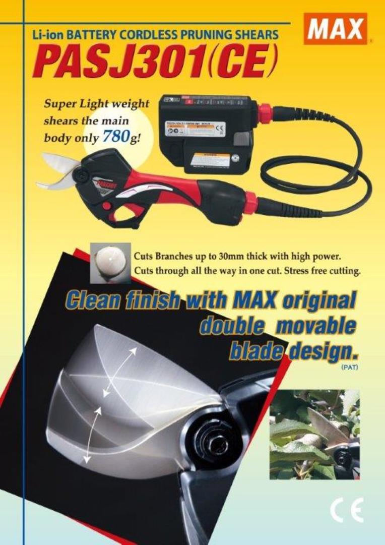 MAX Electric Pruning Shear PASJ301 Lithium Ion