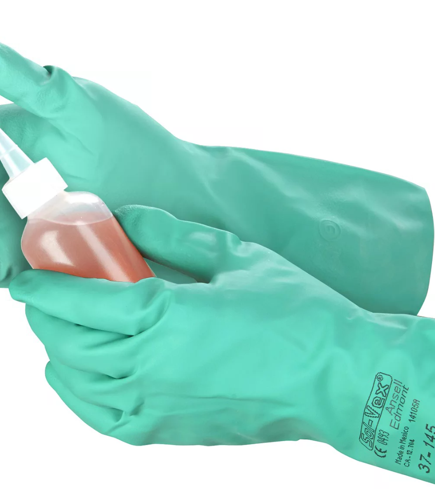 Green Nitrile Chemical Resistant Gloves 15 ml (Dozen)