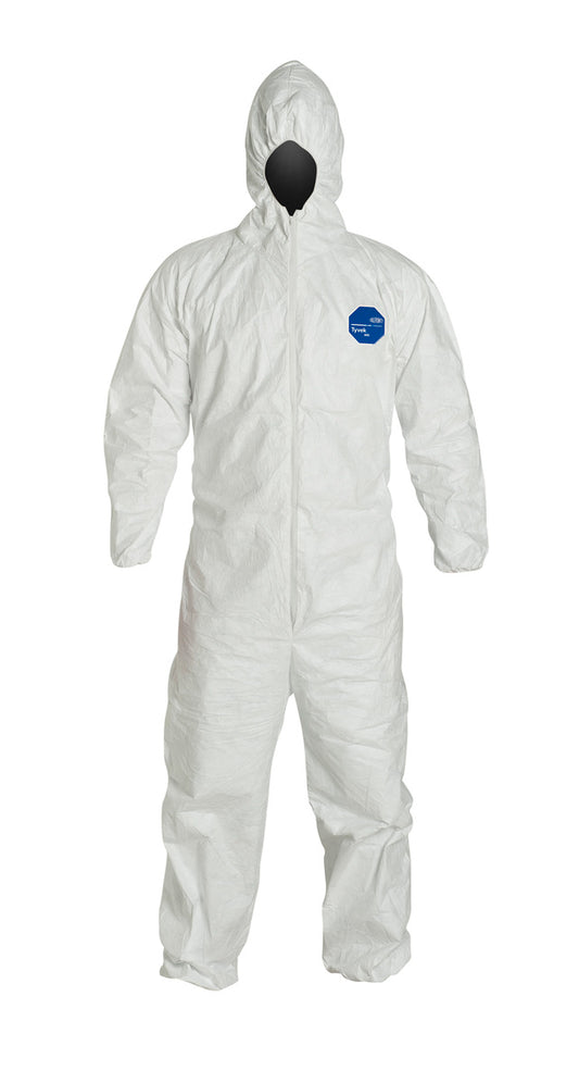 DuPont™ X-Large White Tyvek® 400, Coveralls With Hood (25/Cs)