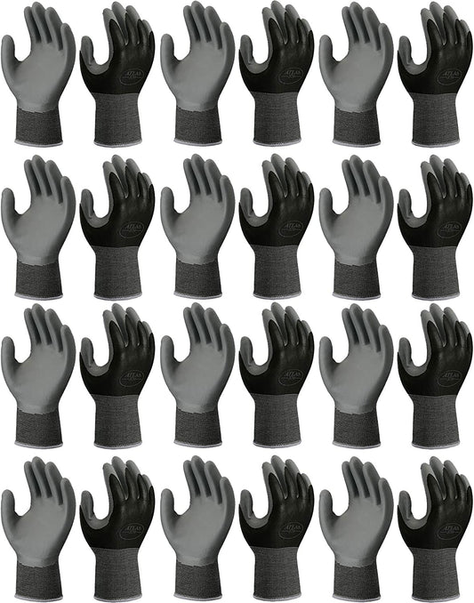 Atlas Fit 370 Showa Black Nitrile Dipped Gloves S, M, L, XL (12 pairs)