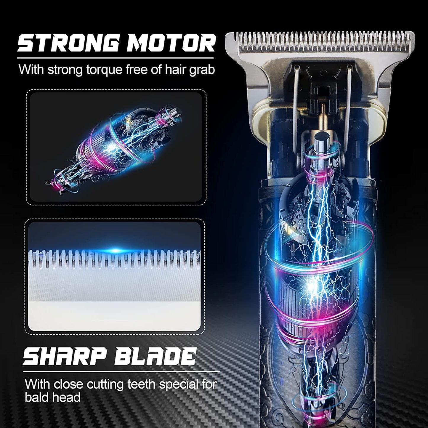Professional Hair/Beard Clipper (14 pcs) with LED Display