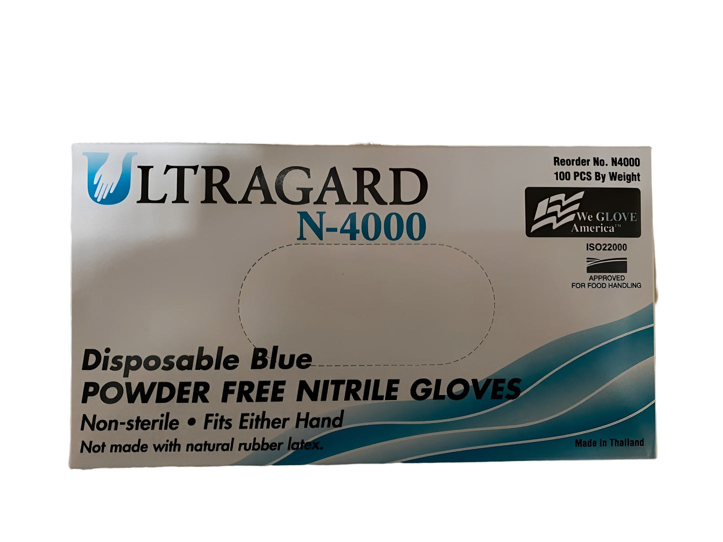 Ultragard N-4000 Powder-Free Nitrile Gloves Blue Size M, L, and XL (100 box)