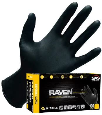 Raven Powder-Free Nitrile Gloves Size S, M, L, and XL (100 box)