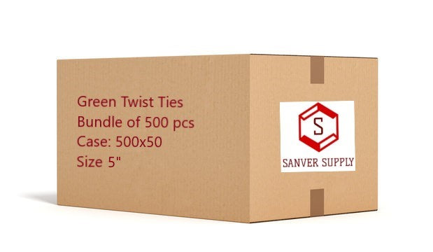 Bulk Paper Twist Ties Green (Box of 25,000)